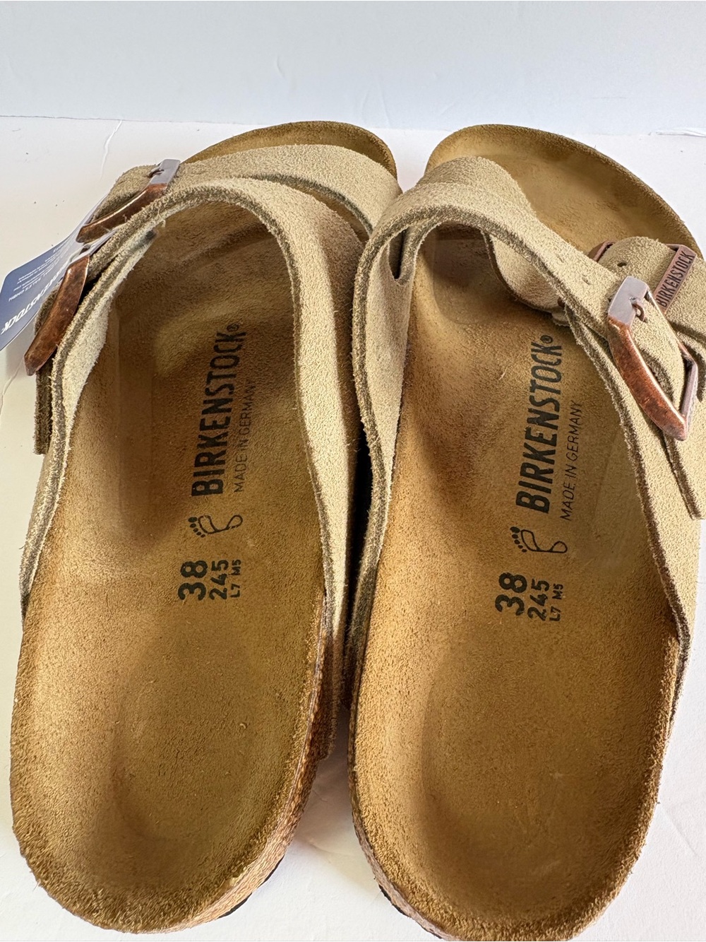 NWT Birkenstock Arizona Suede Leather Sandals Size 38 - Picture 9 of 13